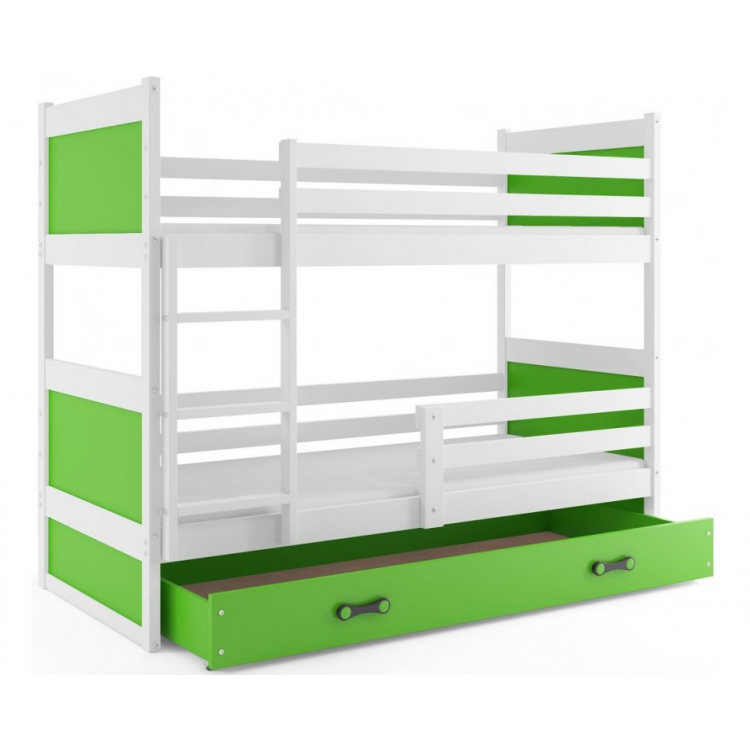 Poschodová posteľ Rico bielo-zelená 190cm x 80cm
